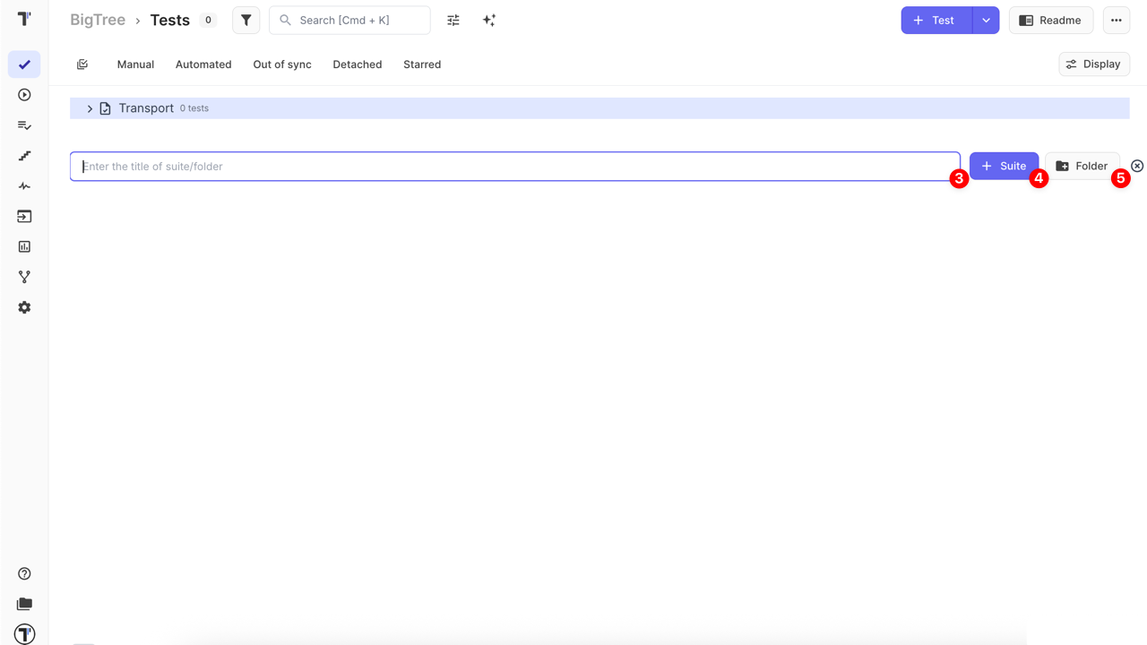 create new suite/folder